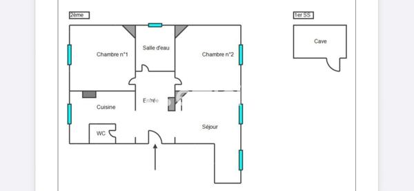 Appartement
         3 pièces
        - 57 m²