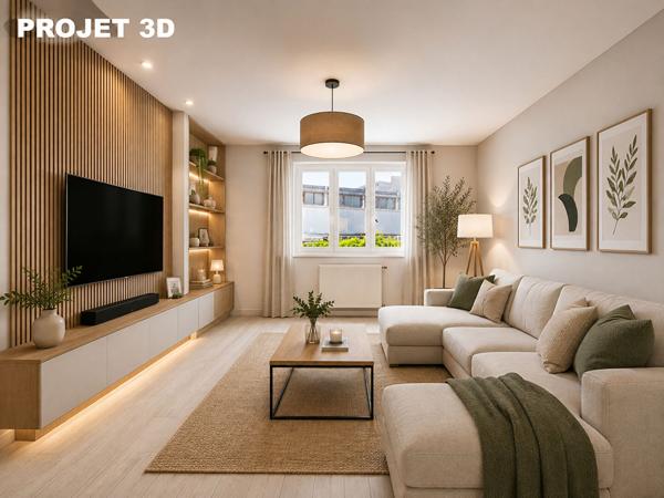 Appartement en rez-de-chaussée de 53 m2 avec cave Chateauvert