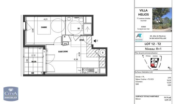 Location appartement 2 pièces de 38.3m²