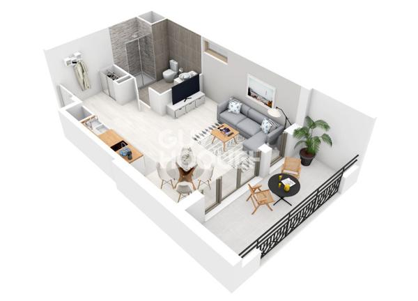 STUDIO 31,21m2 - GRAND BALCON - LE PERREUX proche TRANSPORTS et COMMERCES