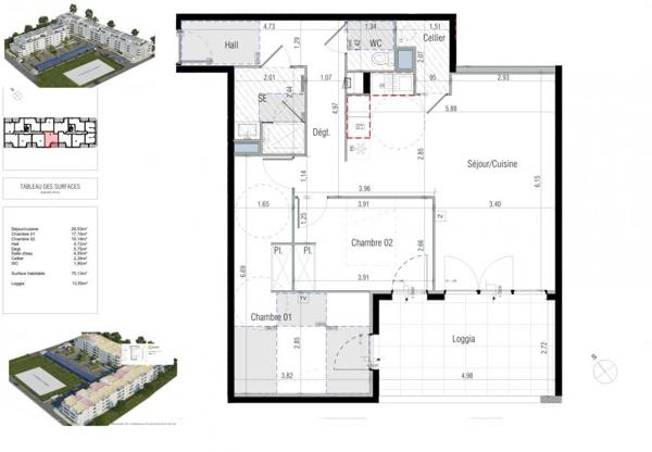 Élégant T3 de plus de 75 m² avec loggia. Prestations de qualité dans un environnement résidentiel prisé et paisible à Béziers