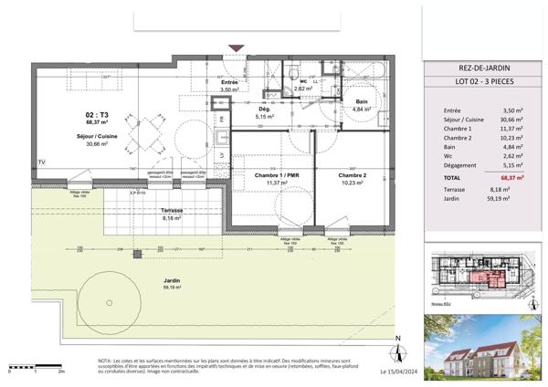 OBERNAI APPARTEMENT NEUF - REZ DE JARDIN - TERRASSE