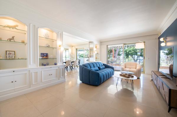 Cannes Croisette : Dans résidence de prestige, 4 pièces, grande terrasse vue mer et annexe