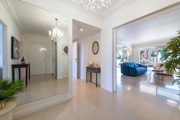 Cannes Croisette : Dans résidence de prestige, 4 pièces, grande terrasse vue mer et annexe