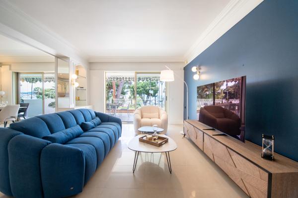 Cannes Croisette : Dans résidence de prestige, 4 pièces, grande terrasse vue mer et annexe