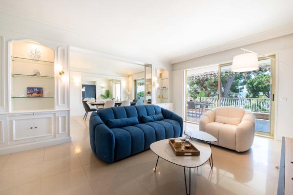 Cannes Croisette : Dans résidence de prestige, 4 pièces, grande terrasse vue mer et annexe