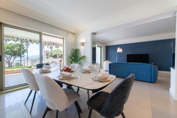 Cannes Croisette : Dans résidence de prestige, 4 pièces, grande terrasse vue mer et annexe