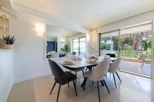 Cannes Croisette : Dans résidence de prestige, 4 pièces, grande terrasse vue mer et annexe