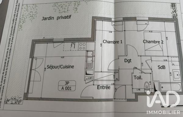 Appartement à vendre 3 pièces 55 m² Vert-Saint-Denis