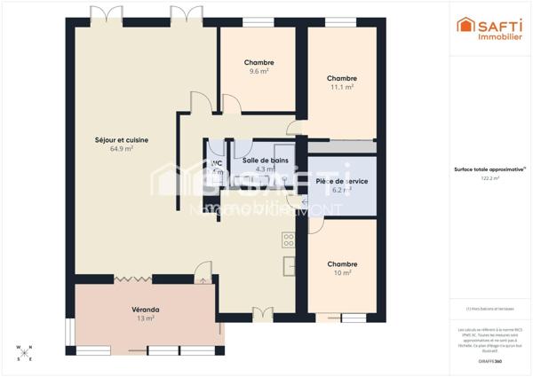 Maison coup de coeur plain pied 3 chambres commerces et collège à pieds