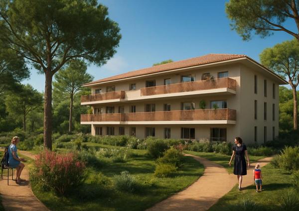 T2 41m² lumineux avec terrasse dans un parc paysager à Montfavet