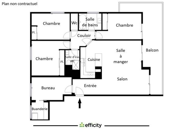 Appartement 5 pièces - 102 m² Exclusivité efficity