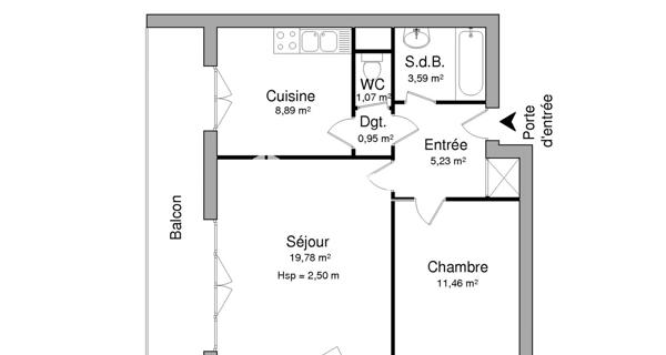 Location Appartement 2 pièces 50.97 m² - Strasbourg 67000