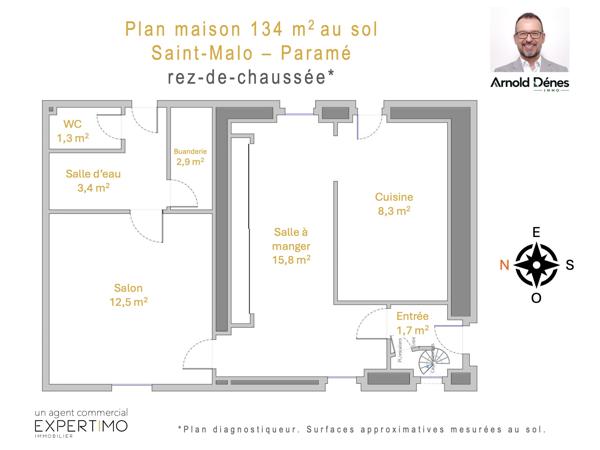 Maison de ville familiale 4 ch + bureau – Paramé, Saint-Malo