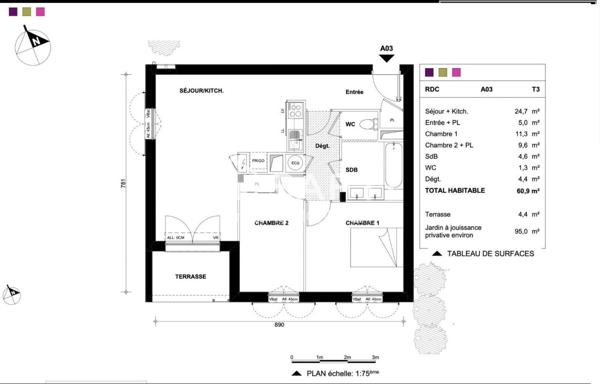 Appartement clé en main en rez de chaussée
