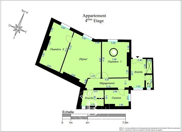 Paris 6ème, Appartement 2 Chambres -  71 m² à vendre