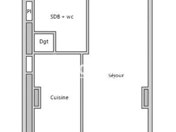 À vendre Studio 35 m² - Lyon 69007