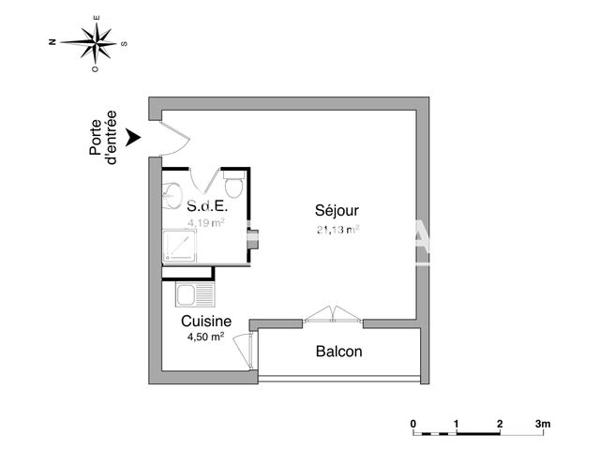 Location Studio 29.8 m² - 27 RUE DU PARC Orleans 45000