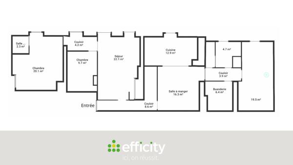 Appartement 4 pièces - 141 m² Exclusivité efficity
