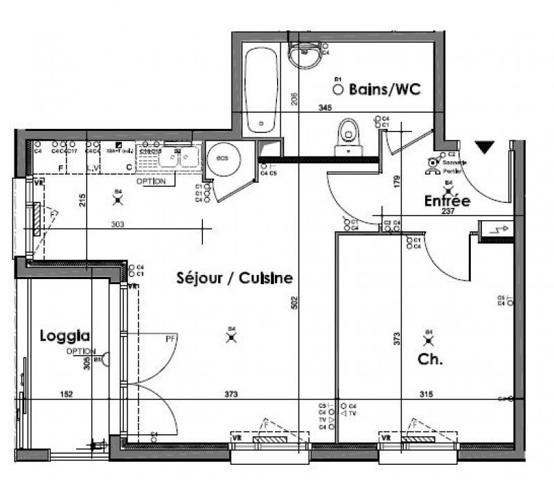 Appartement T2 LE HAVRE - 44.35 m2  119 000 Euros