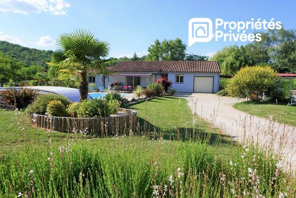 Maison bois - 5 chambres en plain-pied avec piscine et chalet indépendant proche Cahors