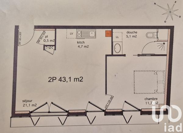 Appartement à vendre 2 pièces 43 m² Reims