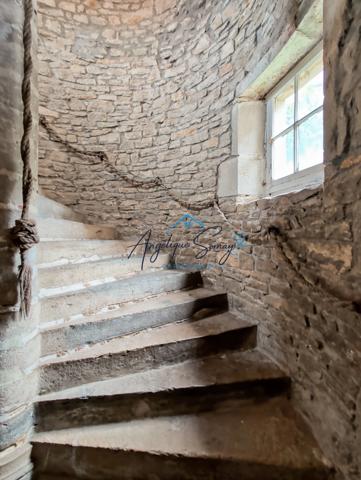 ARLAY – DEMEURE EN PIERRE DU XVIe SIÈCLE, TOUR ET CAVE VOÛTÉE