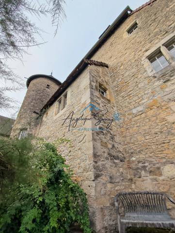 ARLAY – DEMEURE EN PIERRE DU XVIe SIÈCLE, TOUR ET CAVE VOÛTÉE