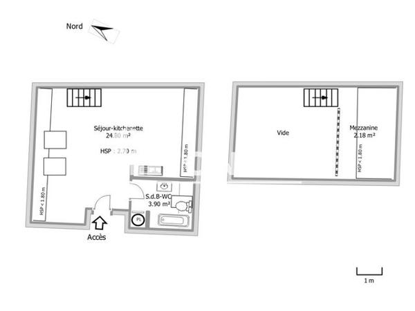 Location Studio 30.9 m² - 13 RUE DES GRANGES Melun 77000