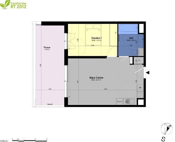 Appartement à vendre 2 pièces 44 m² Châteauneuf-Grasse