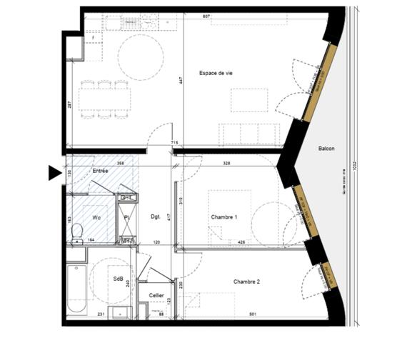 appartement à vendre 3 pièces DUNKERQUE Malo les Bains avec balcon et parking (59)