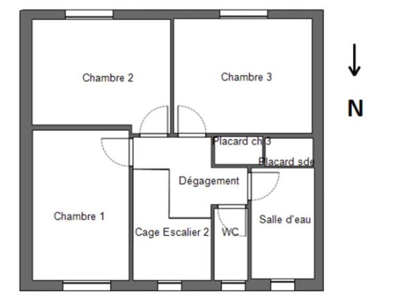 29520 Châteauneuf du Faou maison avec 4  chambres et salle d'eau récente pas de vis à vis