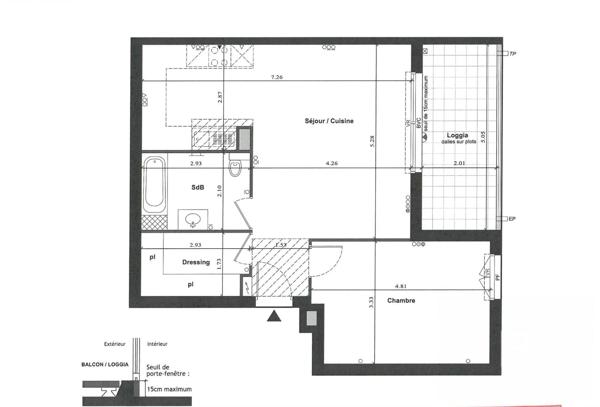 Eze Bord de mer, Superbe 2 pièces avec terrasse