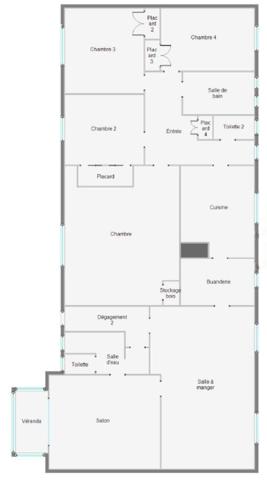 Maison de plain pied - 122m² - 4 chambres - Terrain de 954m²