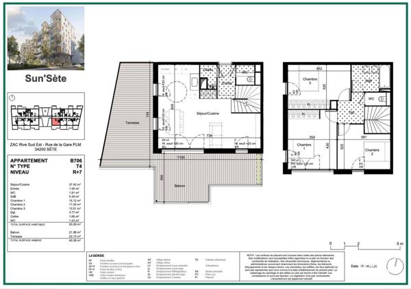 Appartement à vendre 4 pièces 93 m² Sète