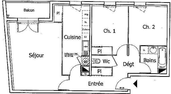 Appartement 3 pièces                                        - 44100 Nantes Réf : 12251