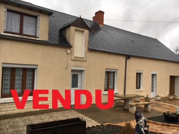 Étréchy (18800) Maison type Longère 5 pièces, Garage et dépendances à 30mm de Bourges