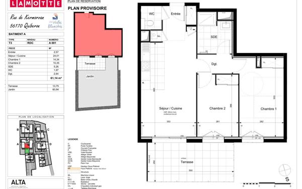 Appartement à vendre    3 pièces • 61,04 m2 Quiberon