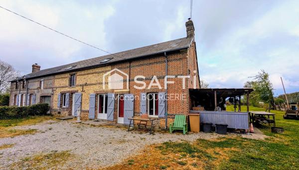 Longère en pierres et briques de 122 m2 à proximité du bourg de Planches et de Ste-Gauburge-Sainte-Colombe : charme authentique et quiétude normande