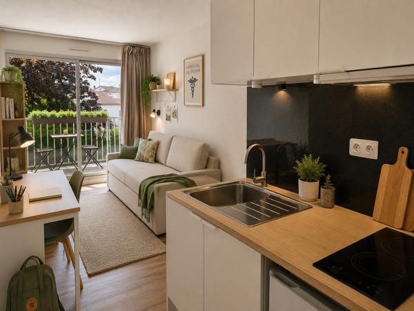 Studio non meublé rénové avec balcon et parking idéal étudiant non meublé - CHU Pellegrin