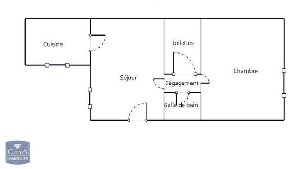 Appartement à louer 2 pièces 37.16m²