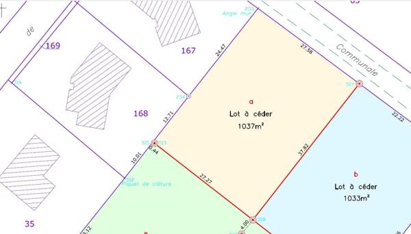 Terrain à bâtir de 1037 m²