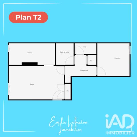 Appartement à vendre 2 pièces 41,4 m² Saint-Pierre-lès-Elbeuf