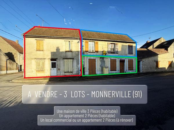Monnerville (91930) Opportunité pour investisseur à 10 mns d'Etampes ! Maison avec appartement et local professionnel