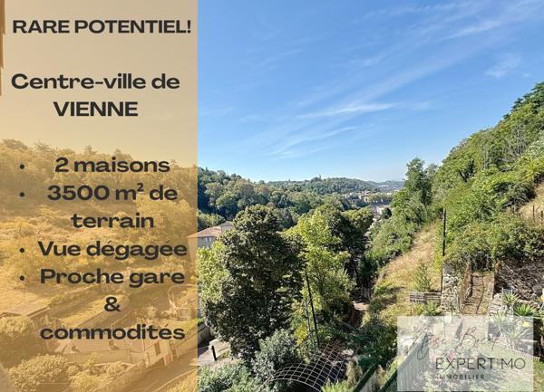 Vienne (38200) **Ensemble immobilier en plein centre-ville de Vienne : 2 maisons sur plus de 3500 m² terrain**