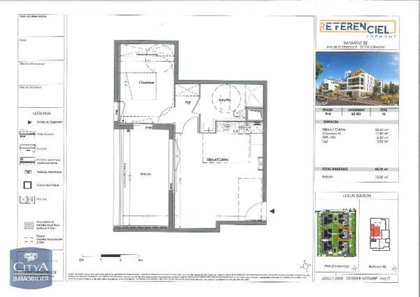 Appartement à louer 2 pièces 44.7m²