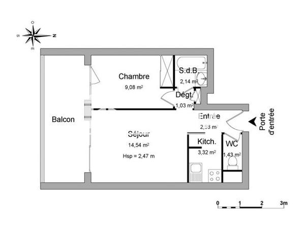 Location Appartement 2 pièces 34.1 m² - 1 A 11 AVENUE FREDERIC MISTRAL Canet En Roussillon 66140