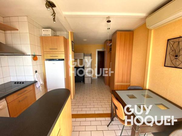 À louer à l'année ? Studio meublé avec balcon et vue mer à Canet Sud