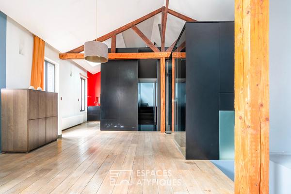 Loft traversant au dernier étage avec ascenseur