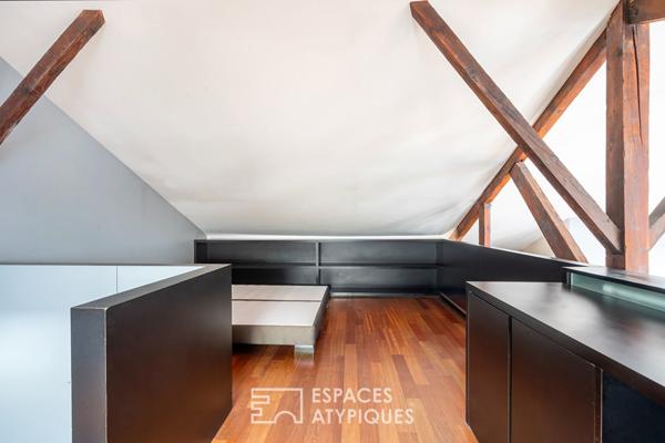 Loft traversant au dernier étage avec ascenseur